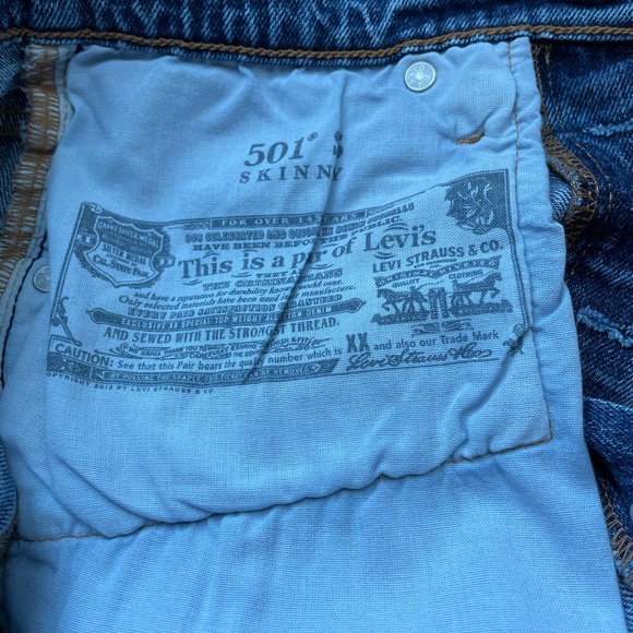 Levi’s 501 High Rise Button Fly Skinny Jeans, Size 25 - Picture 6 of 7